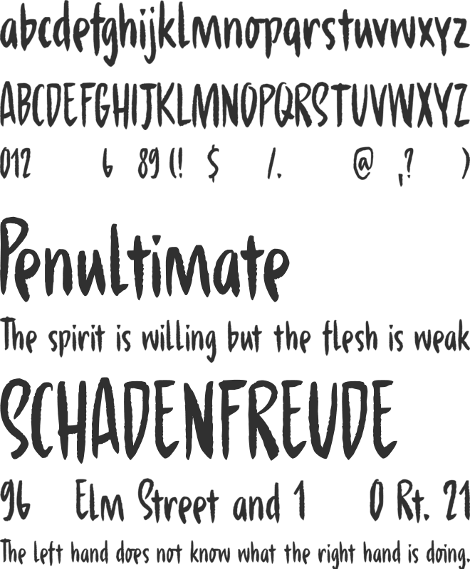 Hungry Zombie DEMO font preview
