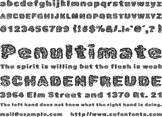 Caustic font preview