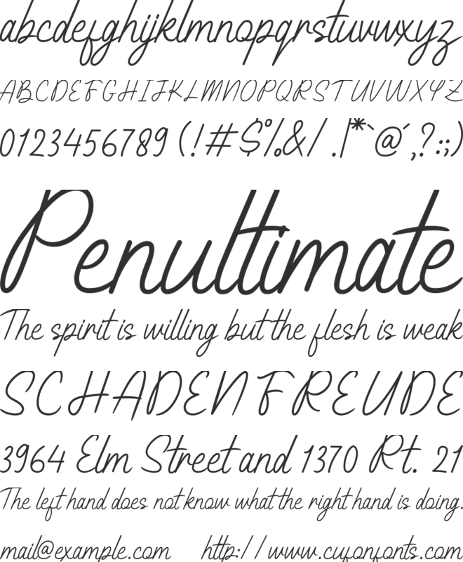 Bettie font preview
