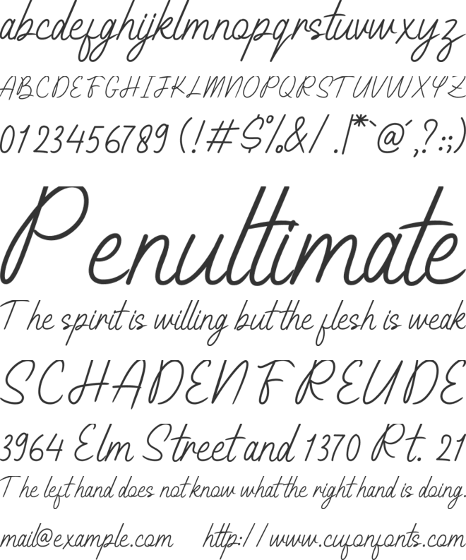 Bettie font preview