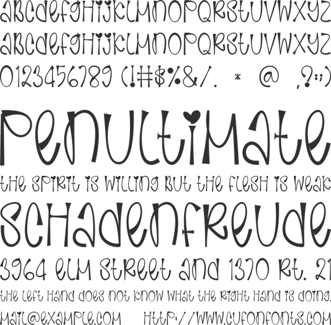 Flying Bird font preview