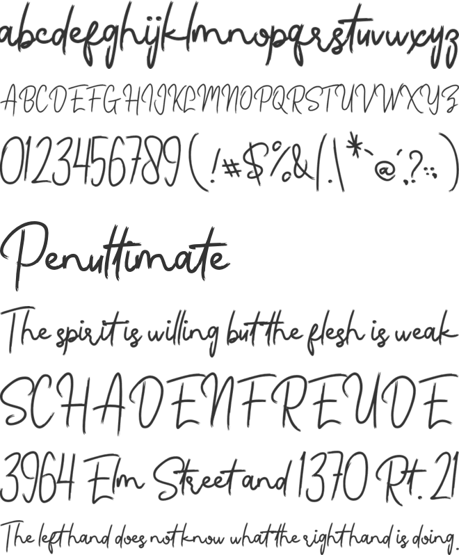 Treenat font preview