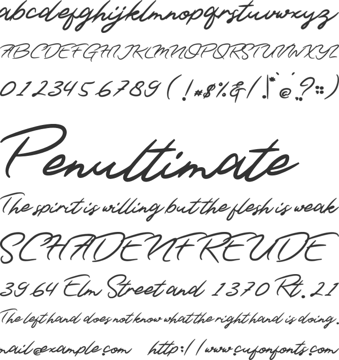 Happening font preview