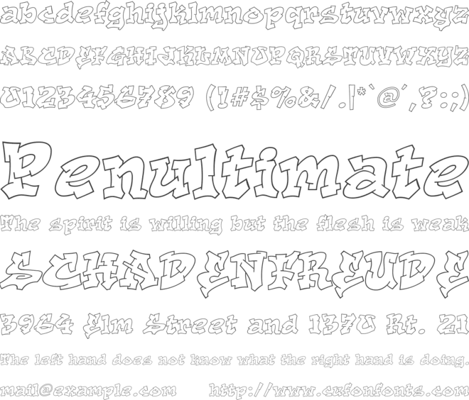 Aerosol font preview