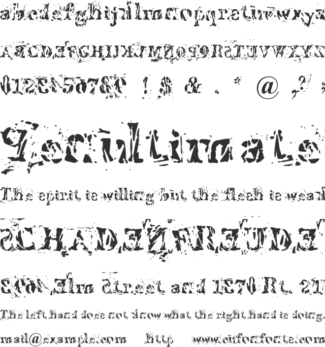 Imperfetta font preview