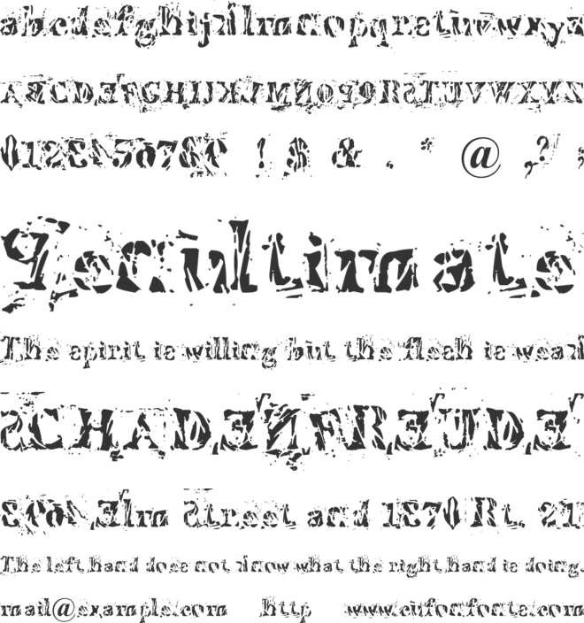 Imperfetta font preview