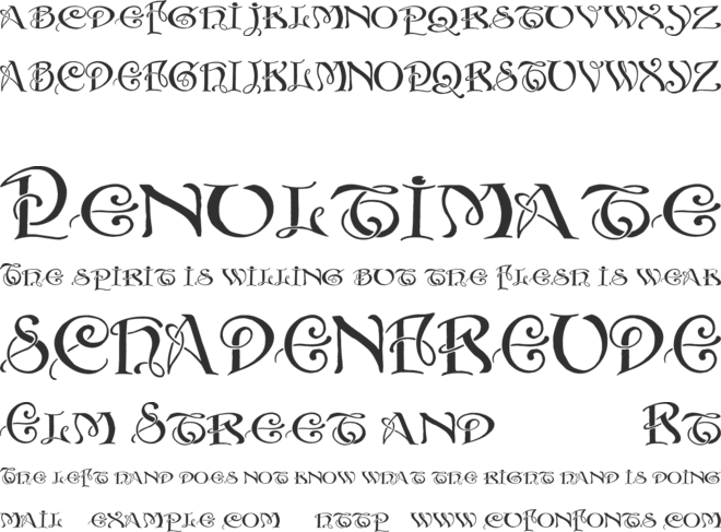 Initials With Curls font preview