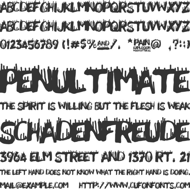 Pain Explosion font preview