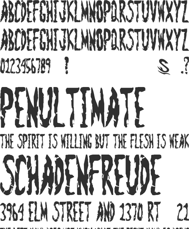 Zombie Shooting font preview