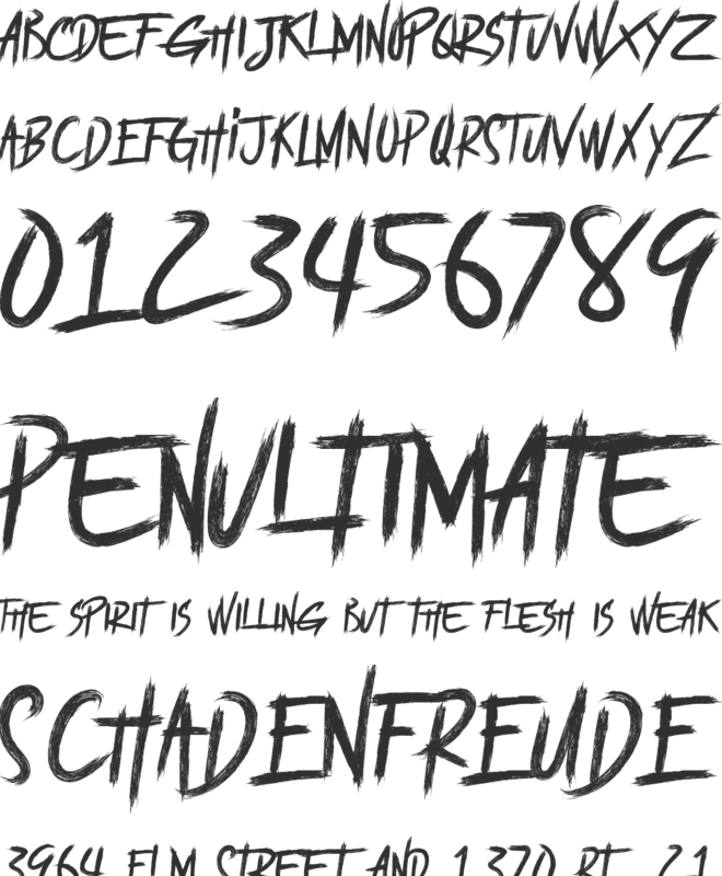 BRUTALItY YOURS  DEMO font preview