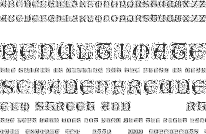 Romantik font preview