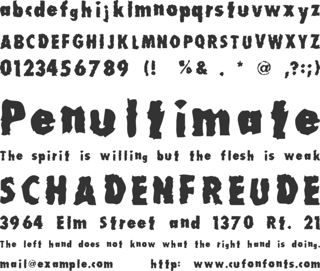 MillionAir font preview