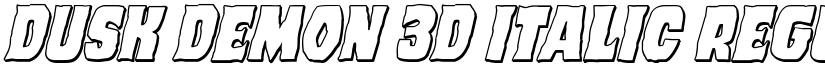 Dusk Demon 3D Italic Regular font