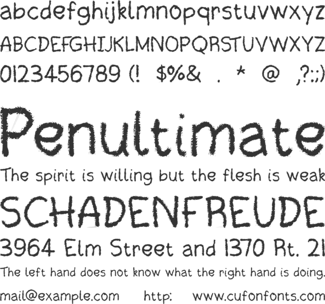 Crayonara font preview