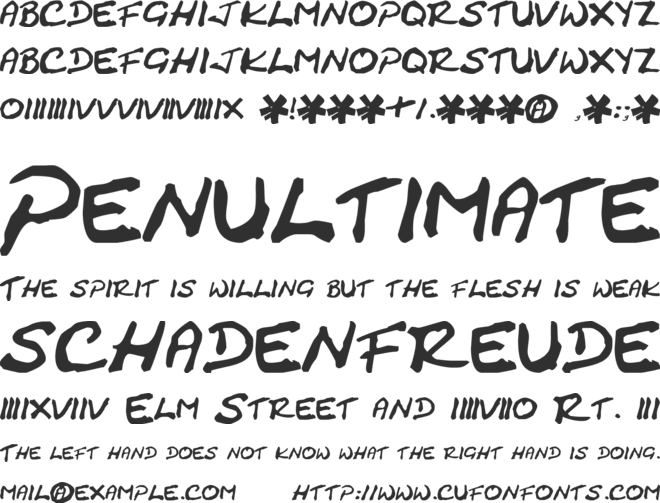 Cracked Johnnie font preview