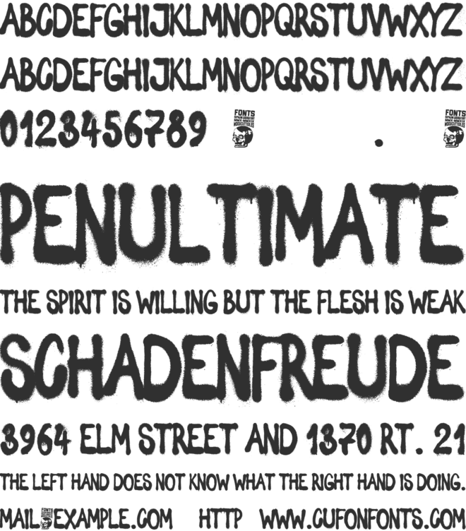 Spray Letters font preview