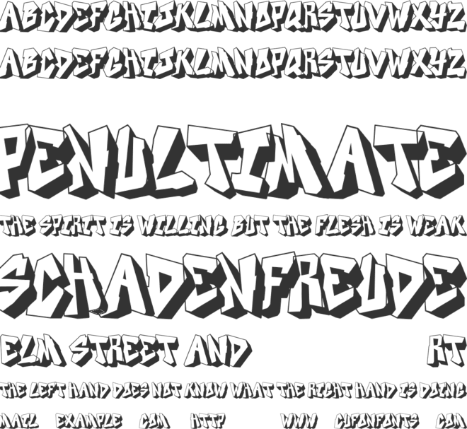 DOCALLISME ON STREET font preview