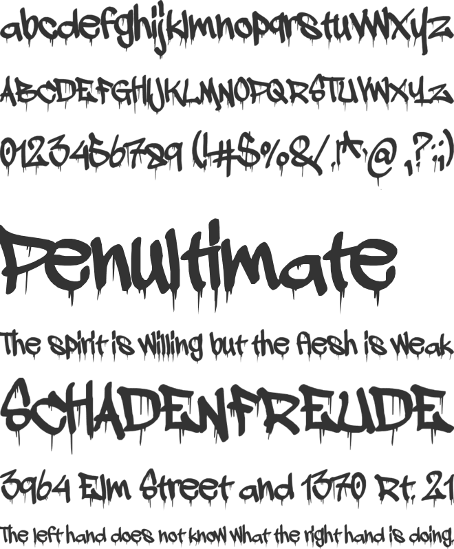 a dripping marker font preview