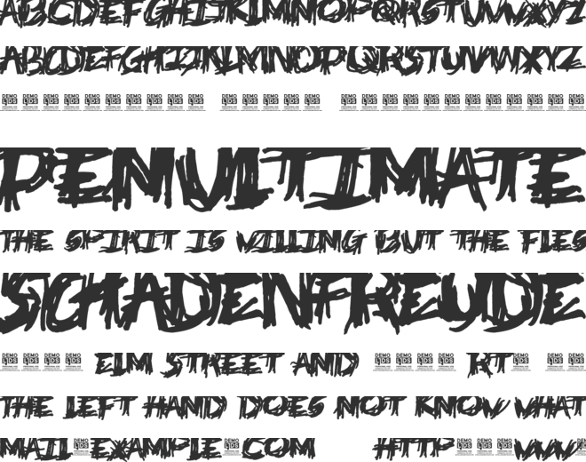 Deathtrap DEMO font preview