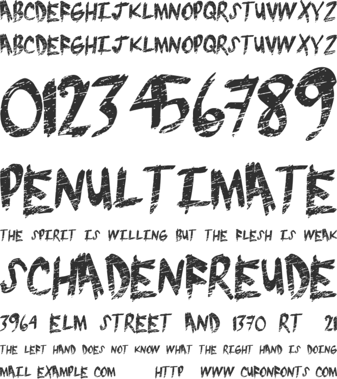BrushGrunge font preview