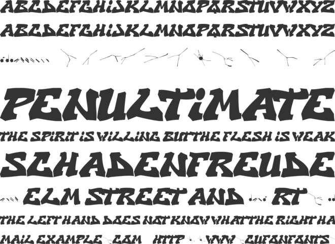 CryOneDUC font preview