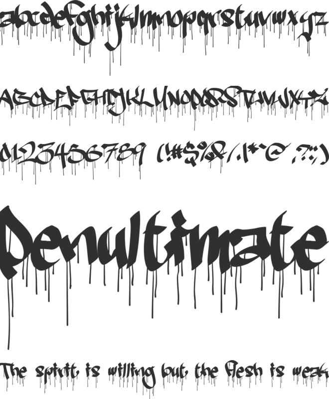 Ruthless Drippin TWO font preview