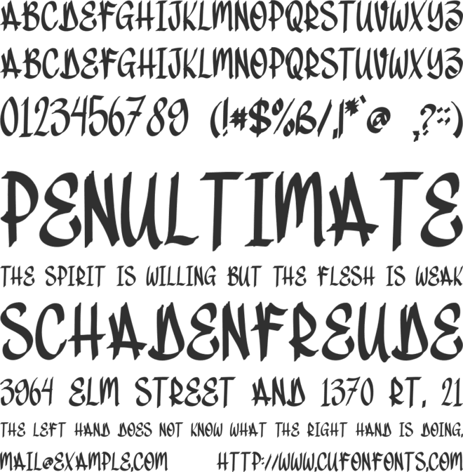 DirtyDroop font preview