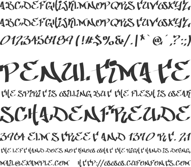 Patinio Graffiti font preview