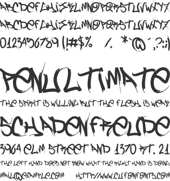 Brock165 font preview