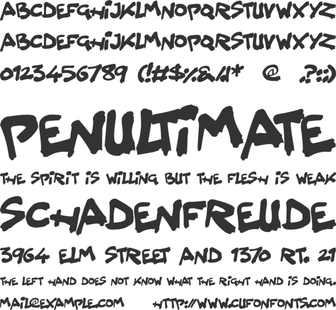 Splatter Kings font preview