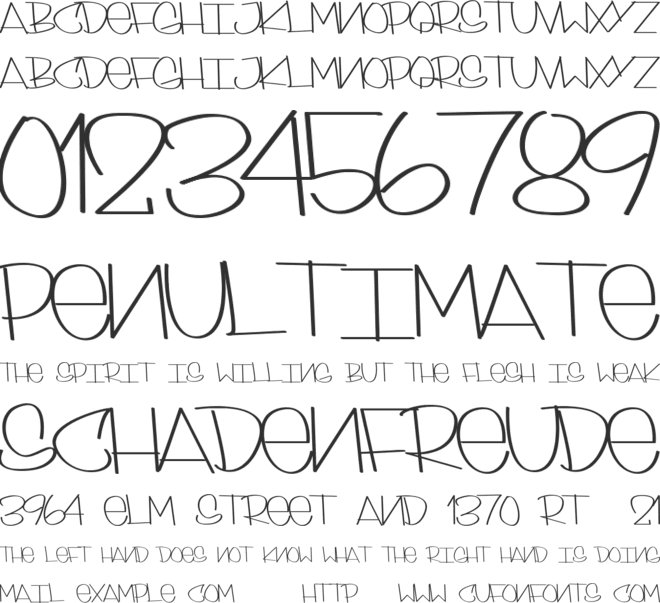 Skinny Style font preview