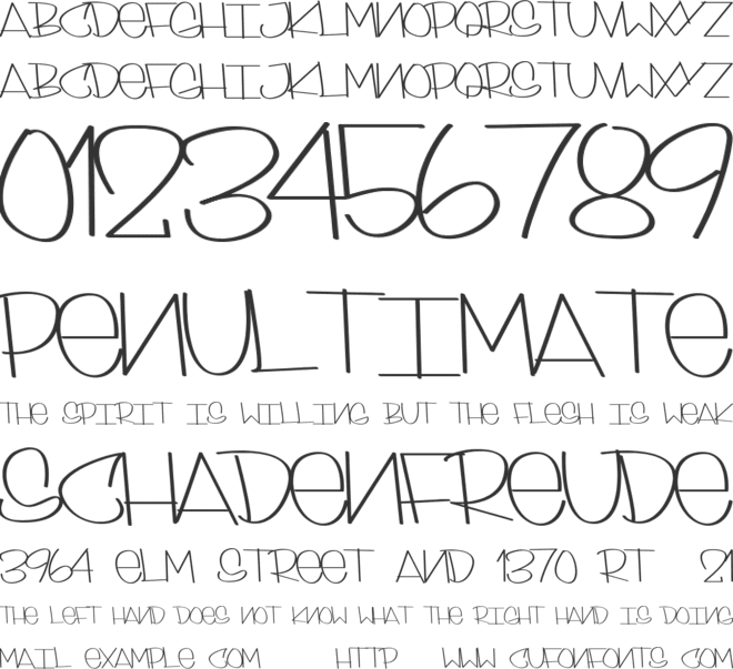 Skinny Style font preview