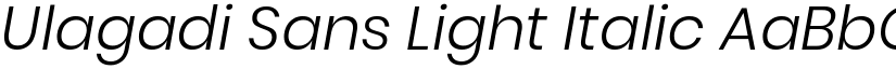 Ulagadi Sans Light Italic font