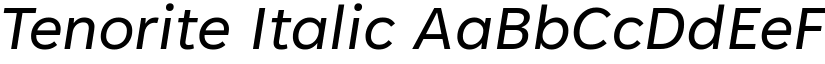 Tenorite Italic font