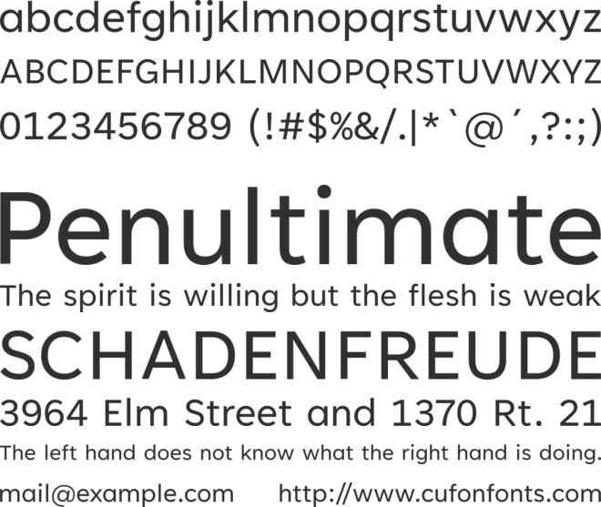 Tenorite font preview