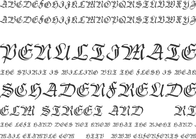 Thannhaeuser Zier font preview