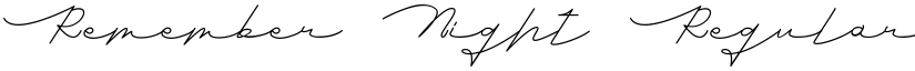 Remember Night Regular font