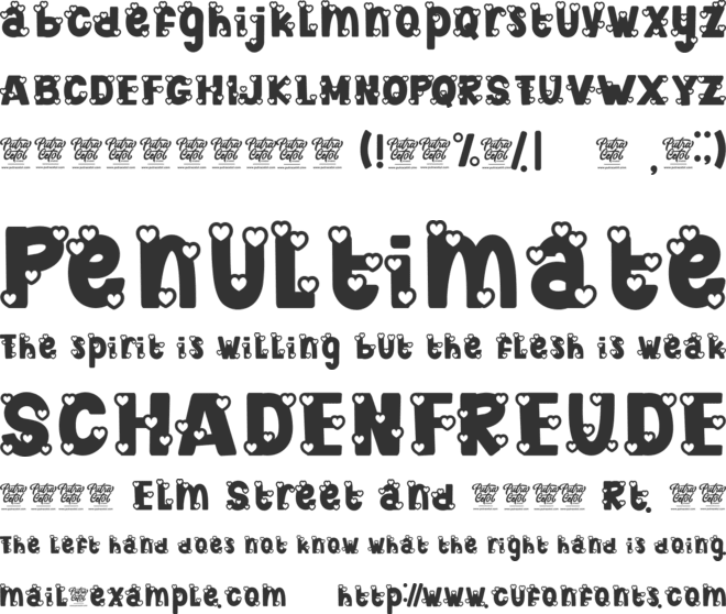 Cute Love Story font preview