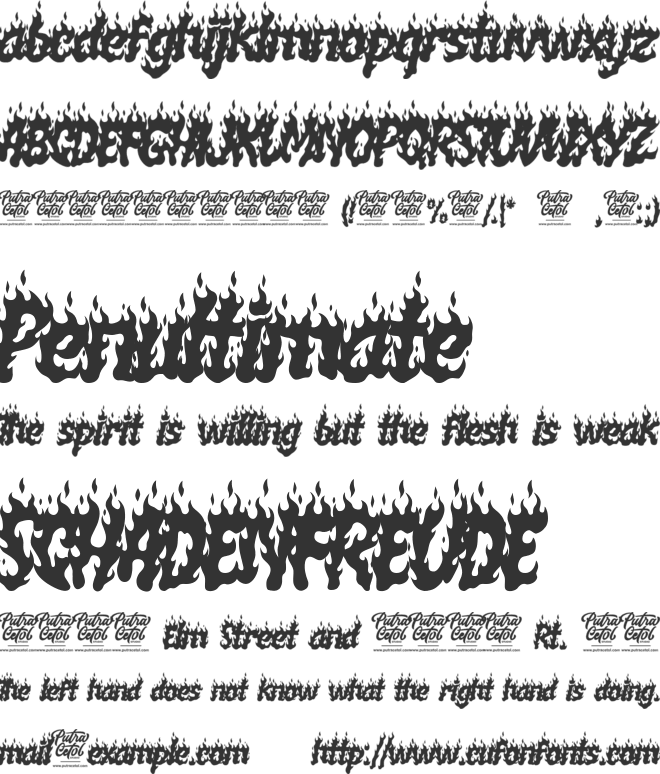 BURNING HAMMER font preview