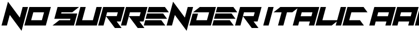 No Surrender Italic font