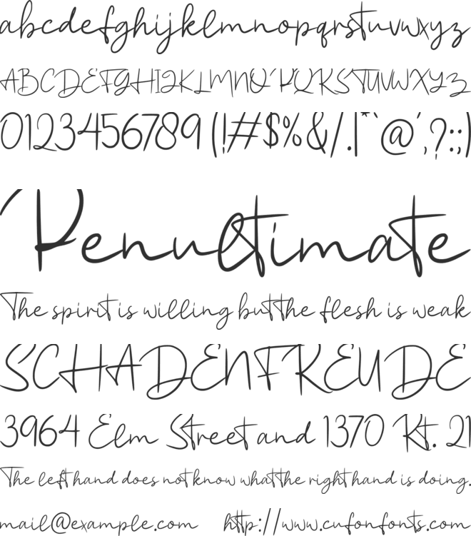 Fallind font preview