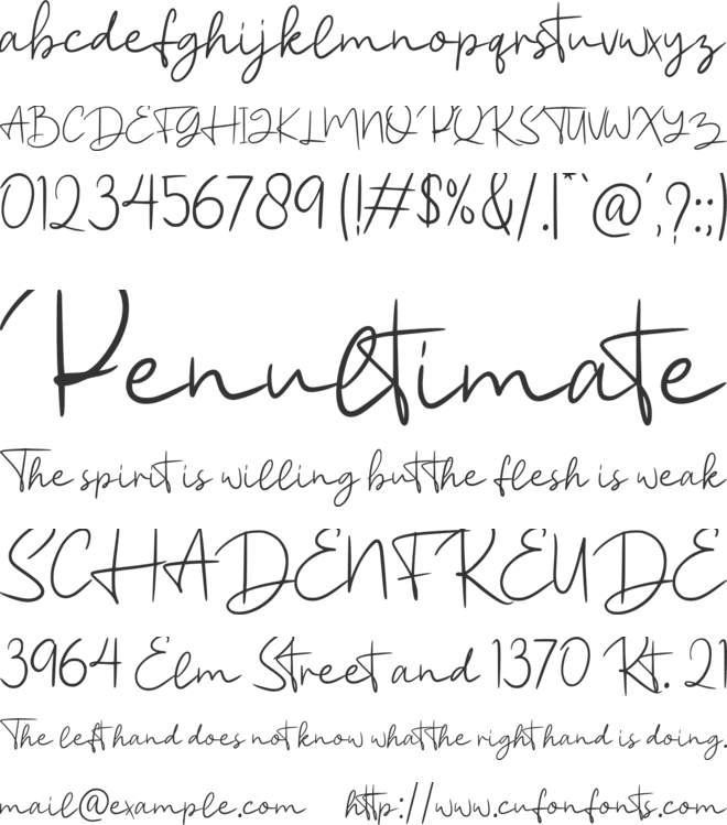 Fallind font preview