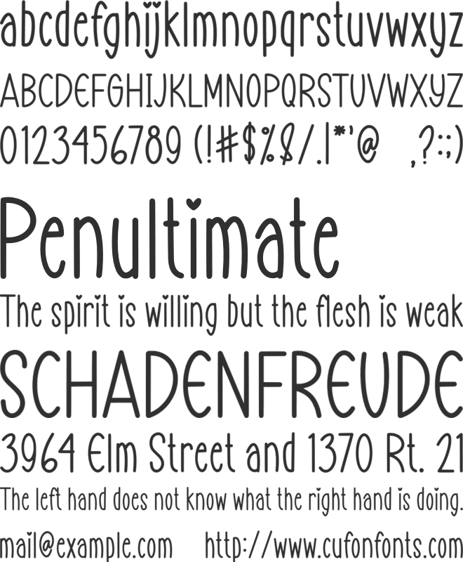 SweetMorning font preview