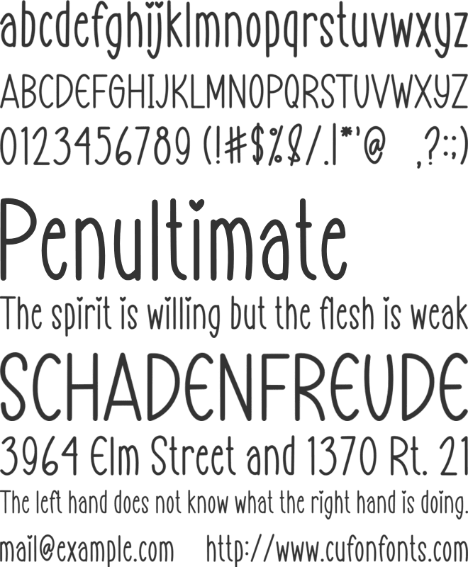 SweetMorning font preview