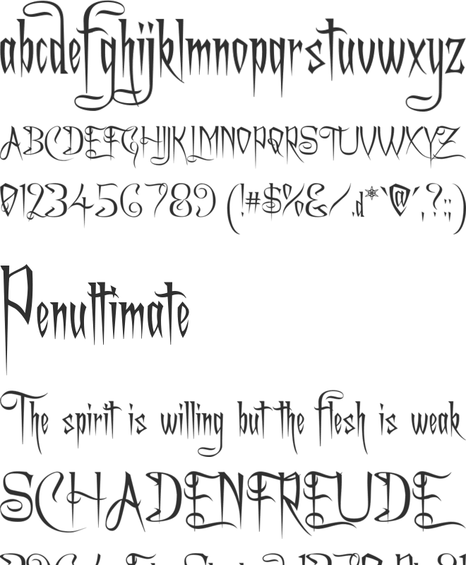 A Charming Font font preview