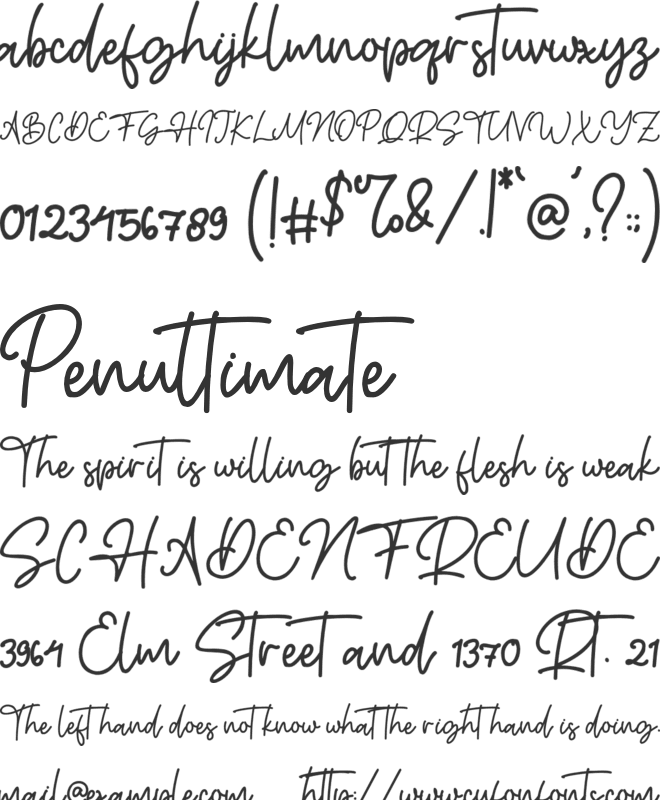 Grandster font preview