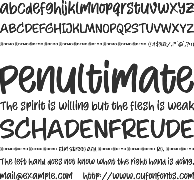 Tasty Brownies font preview