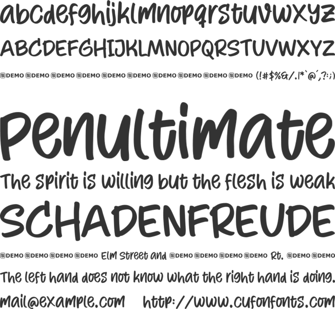 Tasty Brownies font preview