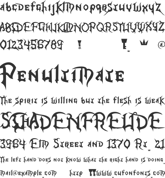 Kingdom Hearts font preview