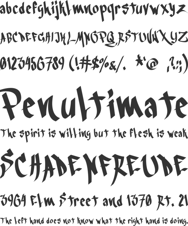 Blackbook 3rd font preview